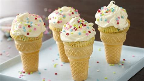 Rainbow Ice Cream Cone Cupcakes - BettyCrocker.com