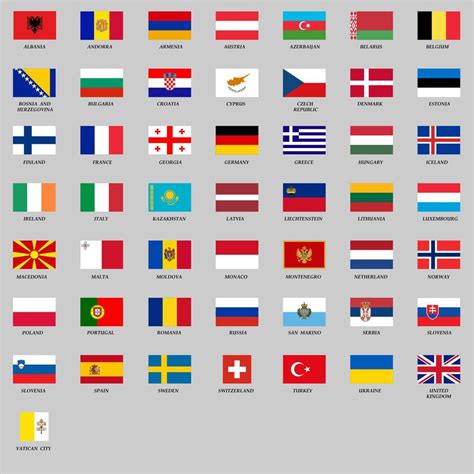 set of all Europe flags 21917045 Vector Art at Vecteezy