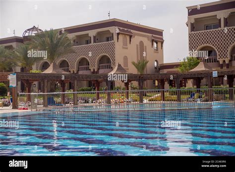 swimming pool on territory of an Egyptian hotel Stock Photo - Alamy