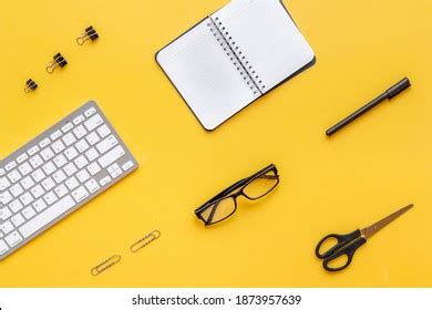 Flat Lay Top View Office Table Stock Photo 1932375971 | Shutterstock