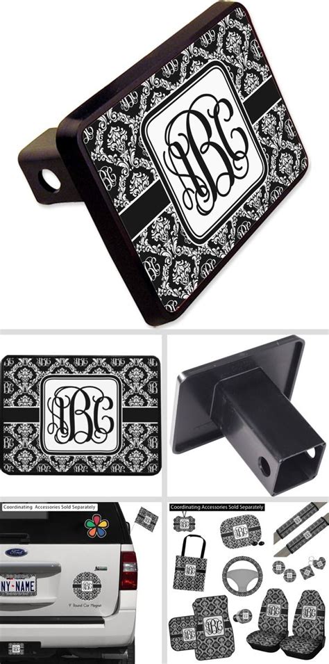 Monogrammed Damask Rectangular Trailer Hitch Cover - 2" (Personalized ...