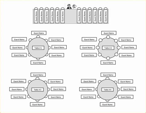 Wedding Reception Seating Chart Template Round Tables