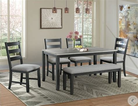 Kona Gray and Black 6 Piece Dining Room Set from Elements Furniture | Coleman Furniture