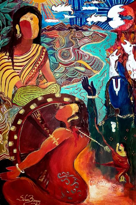 Mahabharata karns birth and death . Painting by Soham Biswas | Saatchi Art