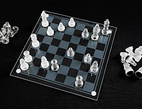 Glass Chess Board Frosted Glass Set Crystal Chess Board | Etsy