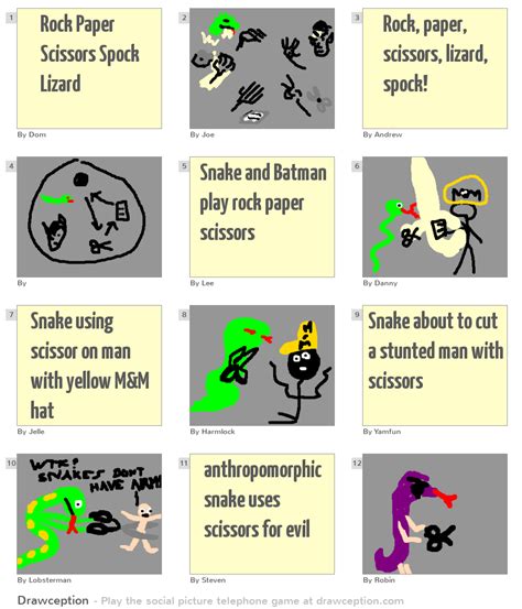 Rock Paper Scissors Spock Lizard - Drawception