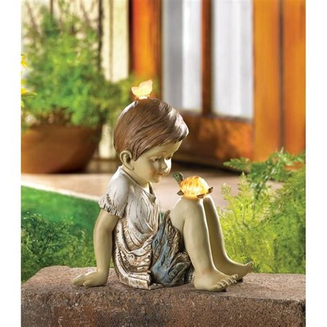 Solar Garden Statues Polyresin Outdoor Solar Figurines for | Etsy