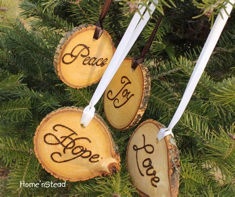 Rustic Country Christmas Ornament Set of 4 Hope, Love, Peace, Joy Prim – thatfamilyshop.com