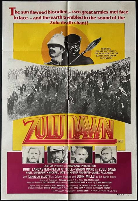 All About Movies - Zulu Dawn Poster Original One Sheet 1979 Burt Lancaster Peter O'Toole