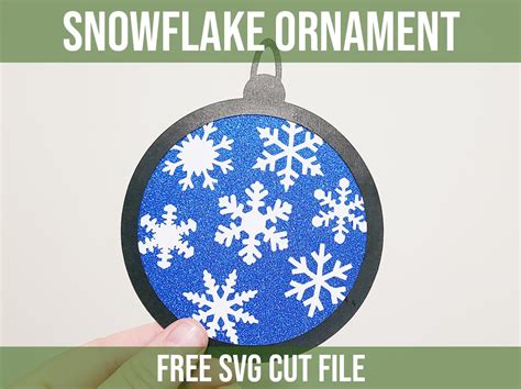 Snowflake ornament free SVG - Craft with Catherine