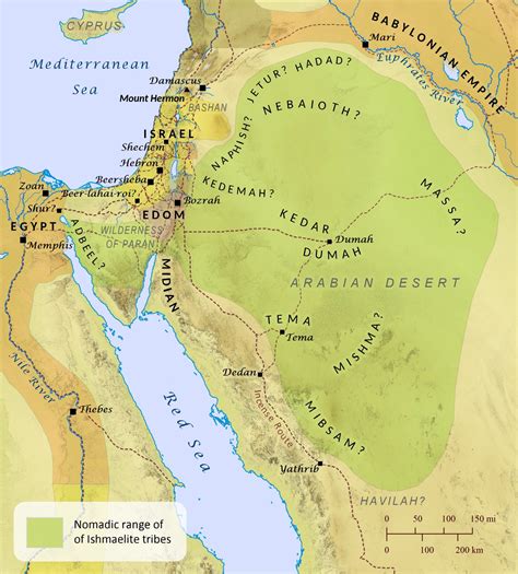 Nomadic Range of Ishmael’s Descendants – Bible Mapper Atlas