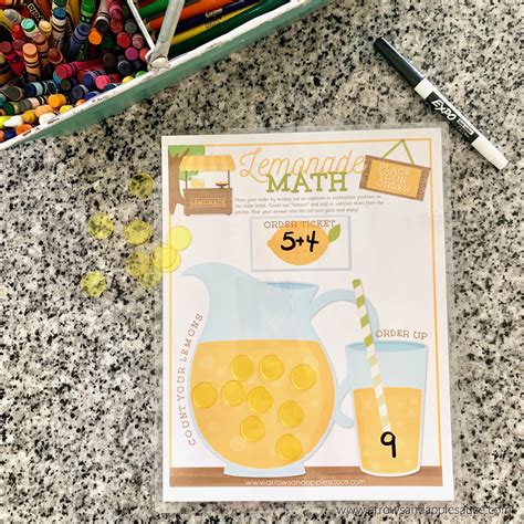 Pretend Play Lemonade Math Game | FREE Printable - Arrows & Applesauce