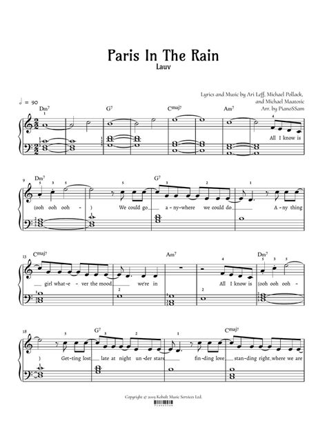 Lauv - [Level 3] Paris In The Rain | Piano Arrangement in C major ...