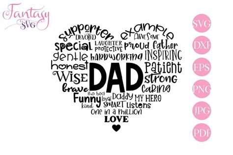 Dad Word Art - Svg Cut Files (1341117) | Cut Files | Design Bundles