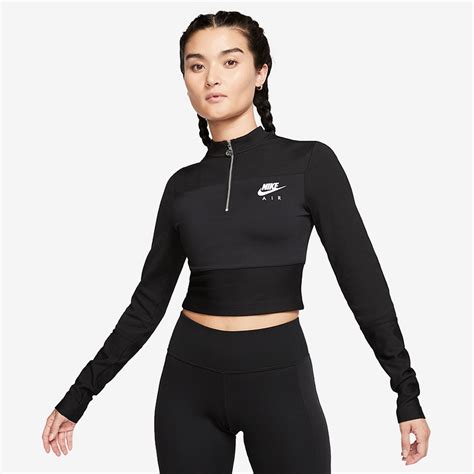 Nike Womens Sportswear Long Sleeve Top - Black/Ice Silver-Womens Clothing