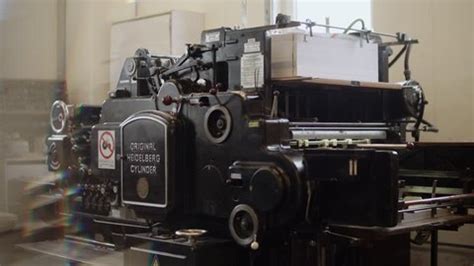 Original Heidelberg Cylinder Printing Machine Printing Stock Footage ...