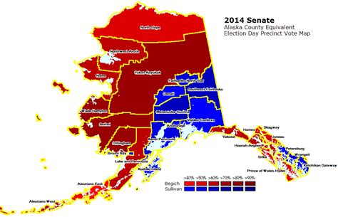 Mapping the 2014 Alaska Election Day Senate Precinct Vote