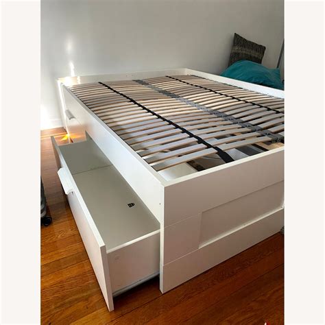 IKEA White Full Bed with Storage - AptDeco