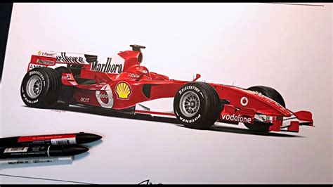 Drawing a Ferrari F1 car like a pro :) - YouTube