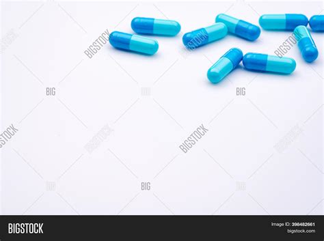 Blue Capsule Pills On Image & Photo (Free Trial) | Bigstock