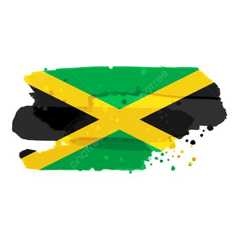 Jamaica Flag Hd Transparent, Jamaica Flag With Grunge Brush Watercolor Texture, Jamaica Flag ...