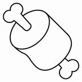 Dibujo De Carne Con Hueso Para Colorear  Dibujos sketch template
