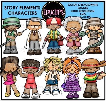 Story Elements Characters Clip Art Set {Educlips Clipart} | Story ...