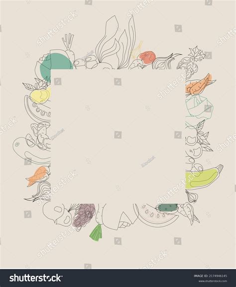 Healthy Food Line Art Design Hand Stock Vector (Royalty Free ...