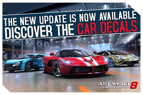 Asphalt 8 gains car decals, new Ferraris and car collections, revamped garage and more