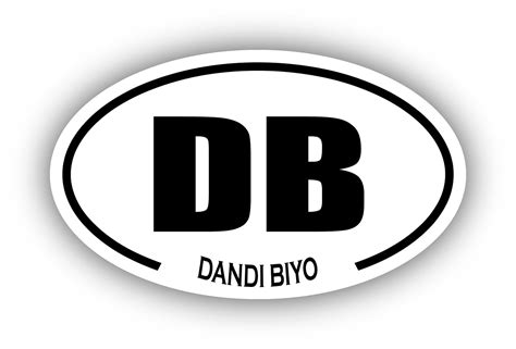 Dandi Biyo DB Oval Bumper Sticker 3M Vinyl Decal 3 in x 5 in - Walmart.com