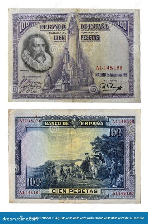 Spanish Peseta - 100 Peseta Bill from 1928 Editorial Stock Photo - Image of spain, bank: 245170558