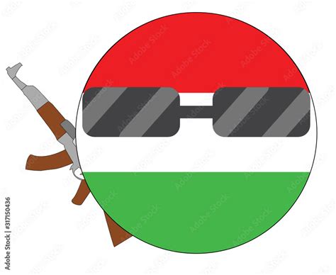 Cool Hungary flag emoji. Round Hungarian flag emoticon wearing ...