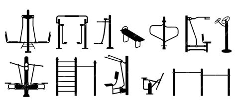 Premium Vector | Outdoor workout equipment silhouette Fitness gym equipment horizontal bar ...