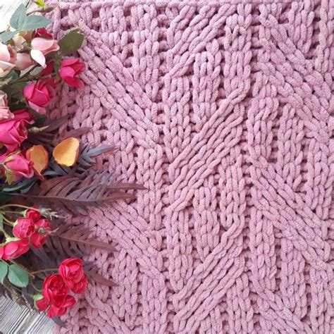 Patterns loop yarn for boho blanket pattern chunky knit | Etsy