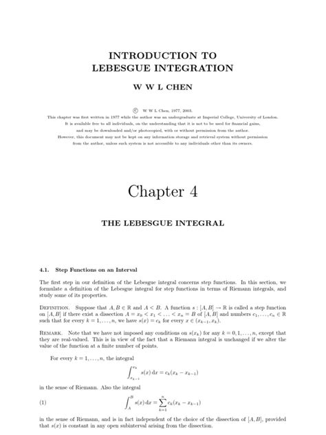 An Introduction to Lebesgue Integration: Defining the Integral for Step Functions and Upper ...