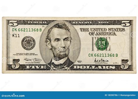 Five Dollar Bill Royalty Free Stock Image - Image: 18200786