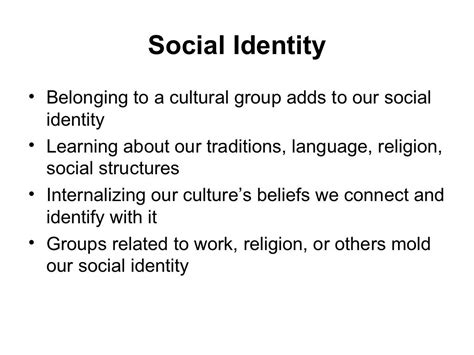 Culture and social identity