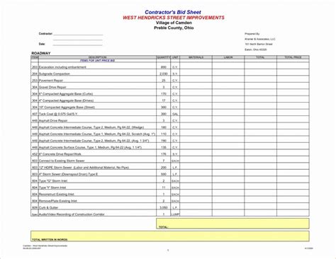 Material Takeoff Spreadsheet Spreadsheet Download construction material takeoff spreadsheet ...