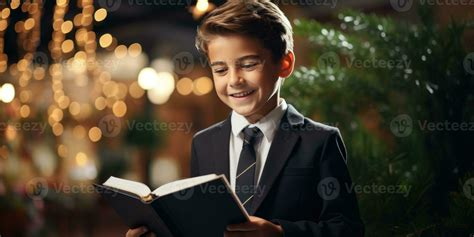 boy is laughing with a book, generative AI 33551538 Stock Photo at Vecteezy