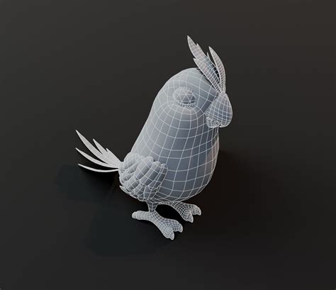 3D Disco - Cartoon Parrot Bird Base Mesh 3D Model