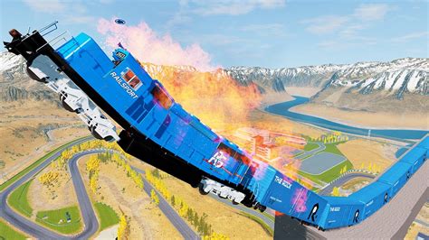 EPIC High Speed Long Trains Jump Crashes #3 - Train Stunts | BeamNG Drive Accidents - Dancing ...