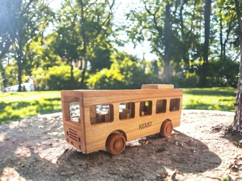 Custom Wooden Toy Bus, Wooden School Bus Toy, Wooden Car Gift for Kid ...