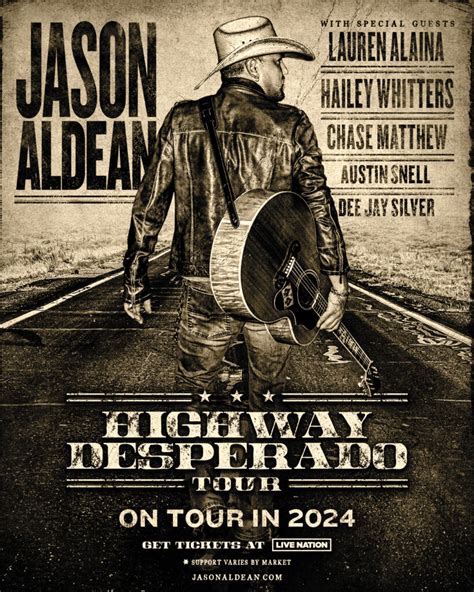 JASON ALDEAN ANNOUNCES HIGHWAY DESPERADO TOUR 2024 - Jason Aldean