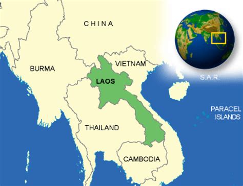 Laos map. Terrain, area and outline maps of Laos. | CountryReports - CountryReports