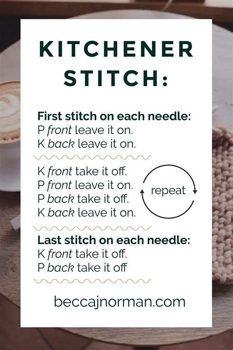 Kitchener Stitch cheat sheet [Video] | Knitting techniques, Knitting socks, Knitting | Knitting ...