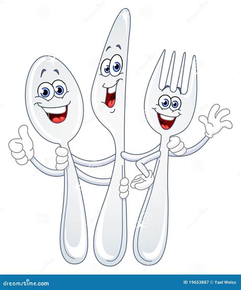 Spoon Knife And Fork Cartoon | CartoonDealer.com #19653887