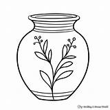 Vase Coloring Pages Free Printable Page  Floral Bouquet sketch template