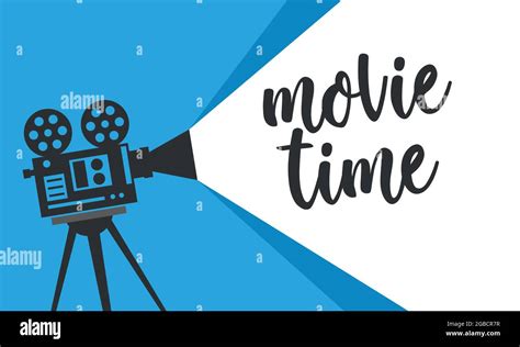 Movie time poster. Cartoon vector illustration. Cinema motion picture ...