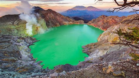 #940861 volcano, mountains, green, Indonesia, Mount Ijen, rocks, nature ...