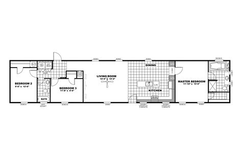 3 Bedroom Mobile Home Floor Plans - Union Park Dining Room